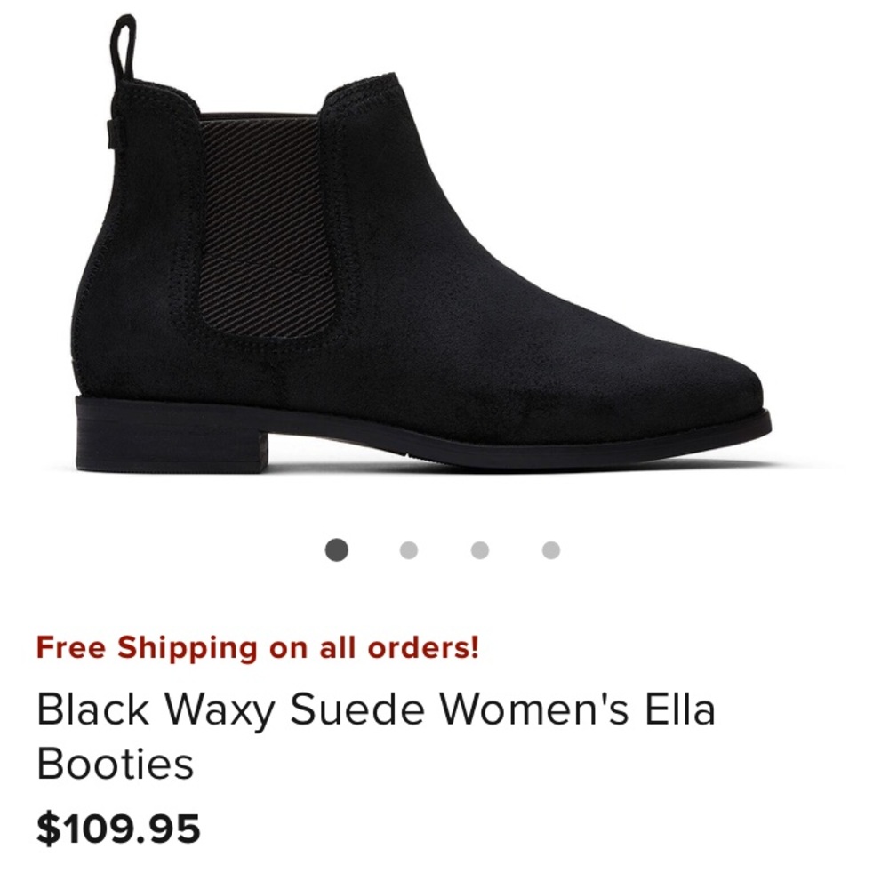 Worn once! Toms women’s black booties, size 9